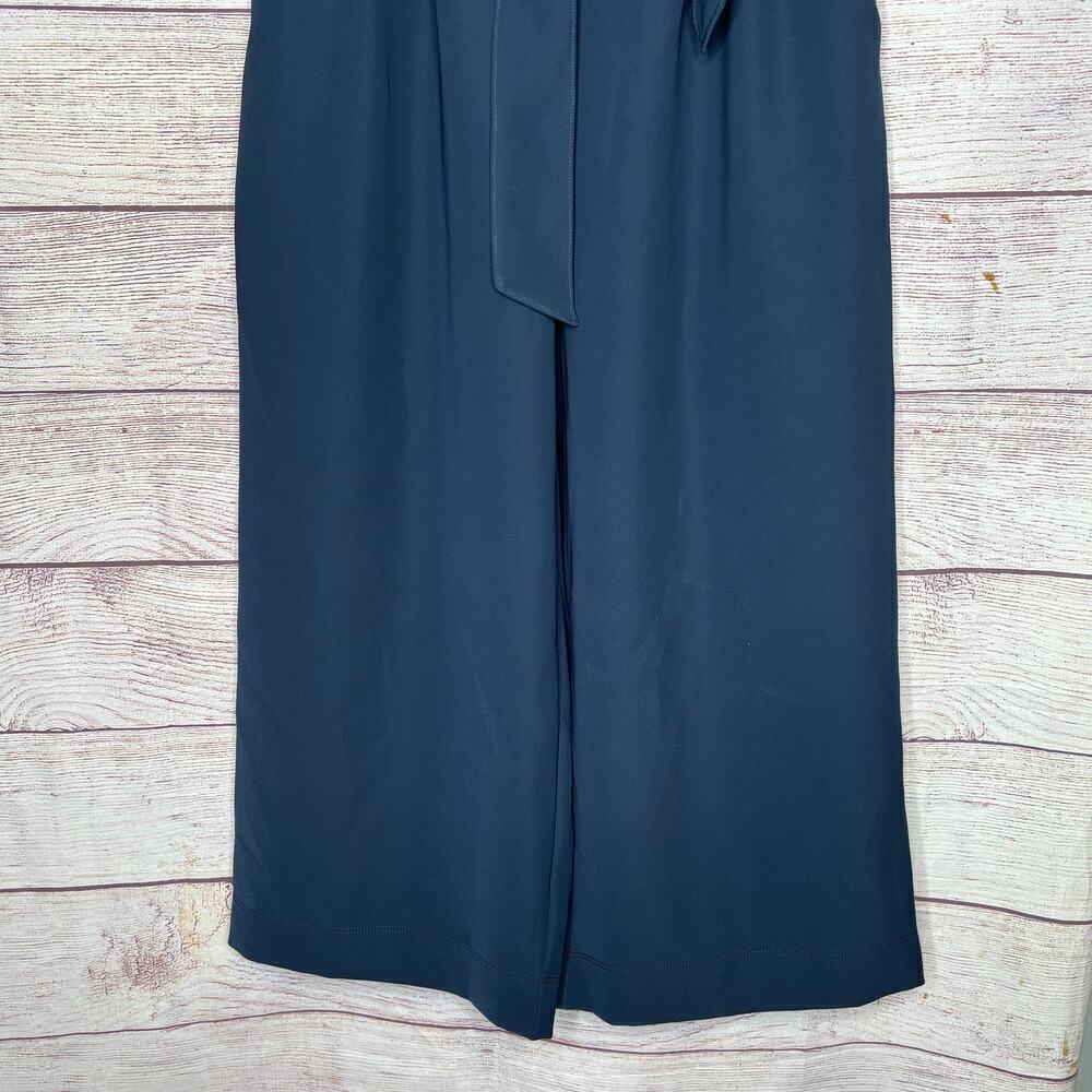 Lululemon Noir Cropped Navy Blue Tie Waist Wide Leg High Rise Size 4 - Picture 5 of 7
